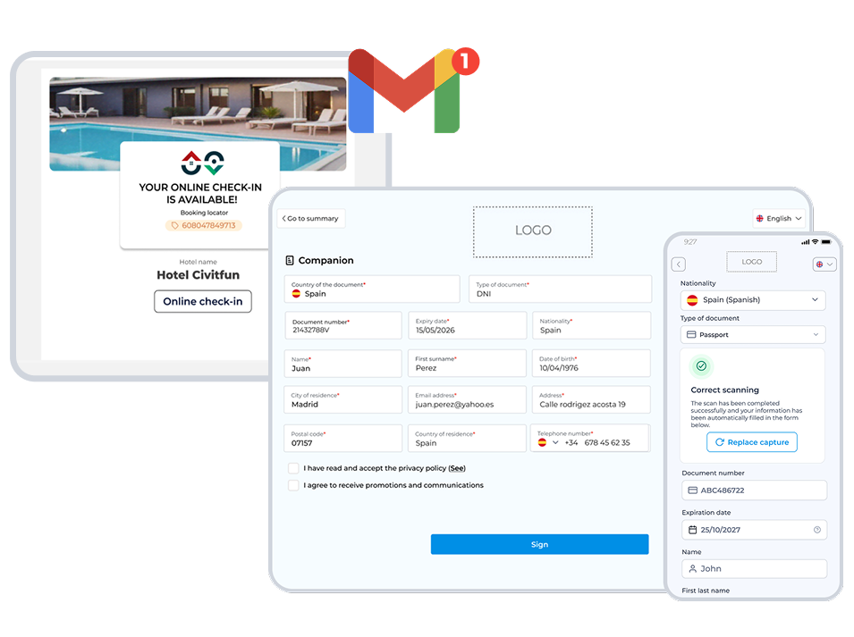 check-in de grupos para hoteles | check in hoteles | Civitfun